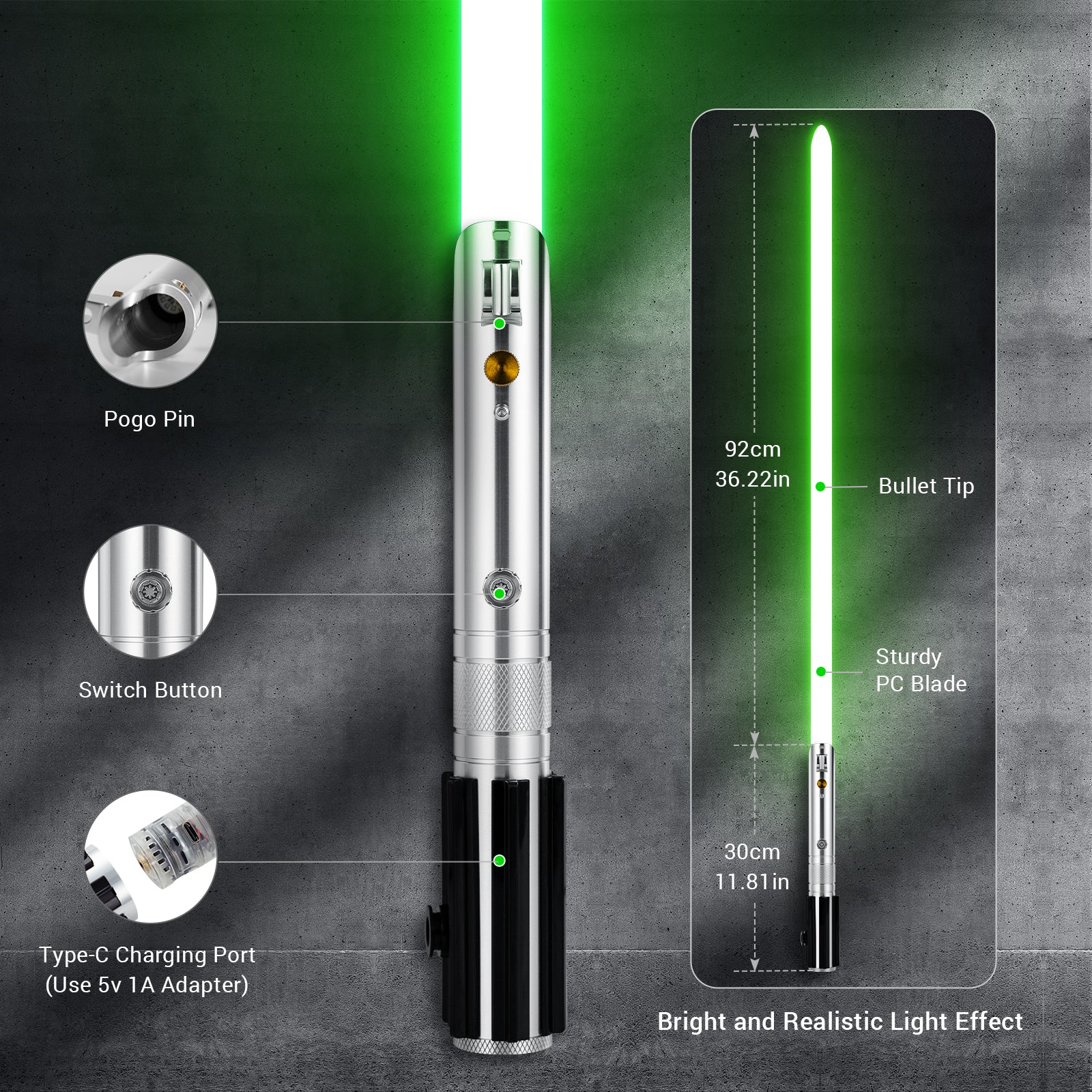 Anakin Luke Skywalker Lightsaber Smooth Swing Motion Control Saber 16 Sound Fonts Color Changing