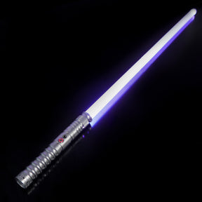 SaberCustom heavy dueling lightsaber fx smooth swing 9 sound fonts infinite color changing silver handle saber