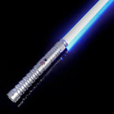 SaberCustom heavy dueling lightsaber fx smooth swing 9 sound fonts infinite color changing silver handle saber