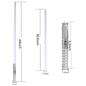 SaberCustom heavy dueling lightsaber fx smooth swing 9 sound fonts infinite color changing silver handle saber