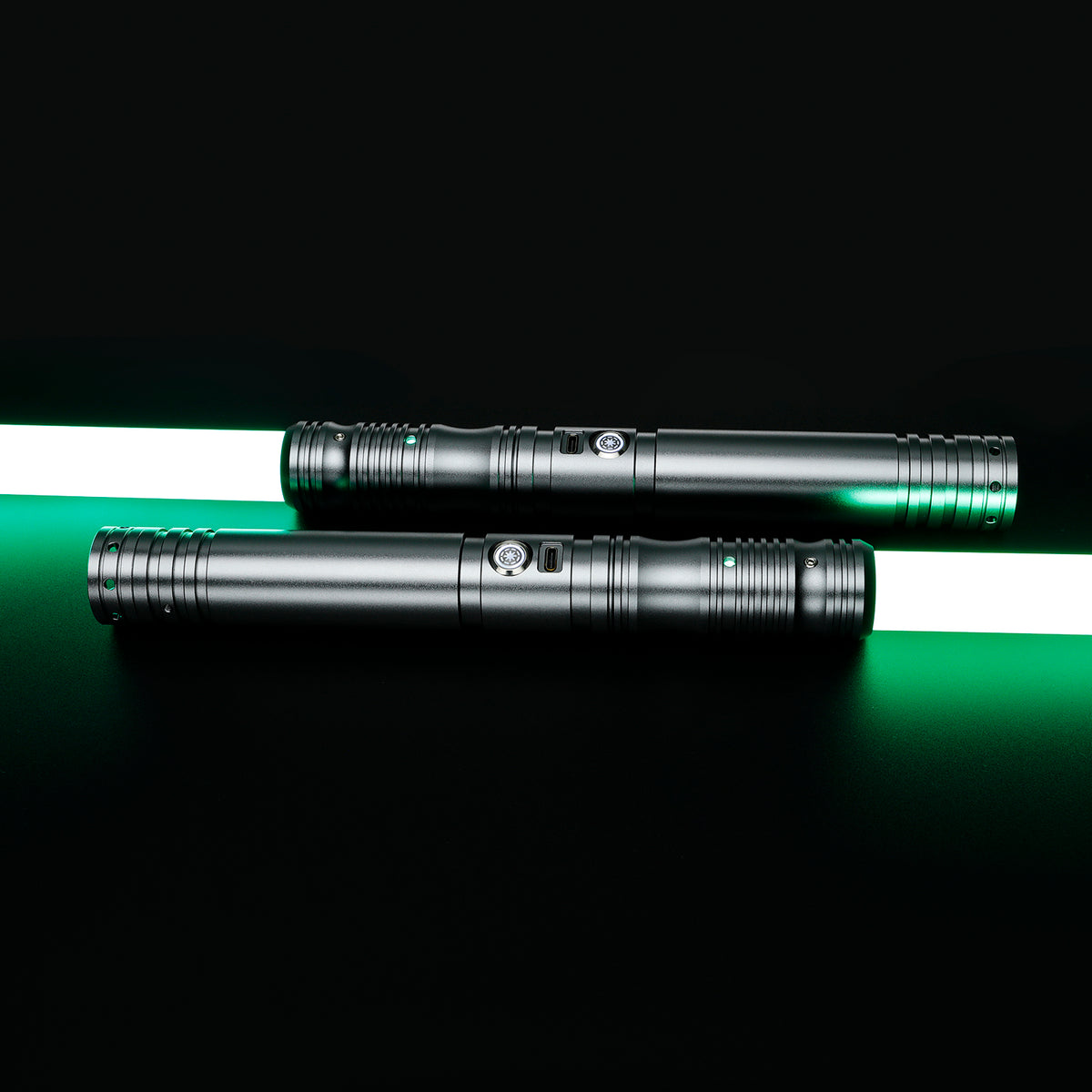 2 x SaberCustom heavy dueling lightsaber fx smooth swing 16 sound fonts infinite color changing 72CM blade NO0116 2 x Grey