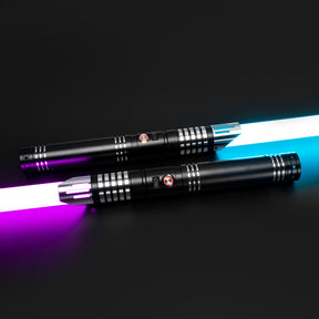 2 x SaberCustom heavy dueling lightsaber fx smooth swing 16 sound fonts infinite color changing 72CM blade C033 2 x Black