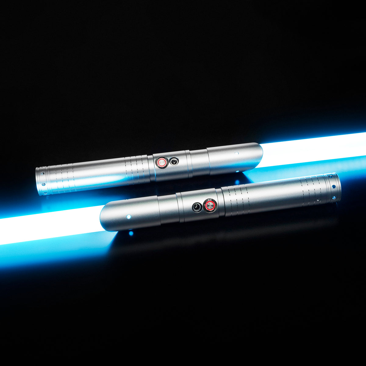 2 x SaberCustom heavy dueling lightsaber fx smooth swing 16 sound fonts infinite color changing 72CM blade Z4 2 x Grey